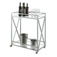thumbnail image 3 of Convenience Concepts Oxford Chrome Glass Bar Cart with Shelf, Glass/Chrome, 3 of 6