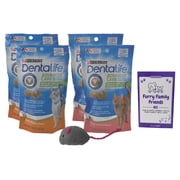 Purina Dentalife Dental Cat Treats 2 Flavor 4 Pouch Variety 2 Each: Tasty Chicken, Savory Salmon + MerlinsMart Zine | Catnip Toy