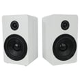 thumbnail image 2 of Pair Rockville RockShelf 54W White 5.25" Home Bookshelf Speakers + 28" Stands, 2 of 11