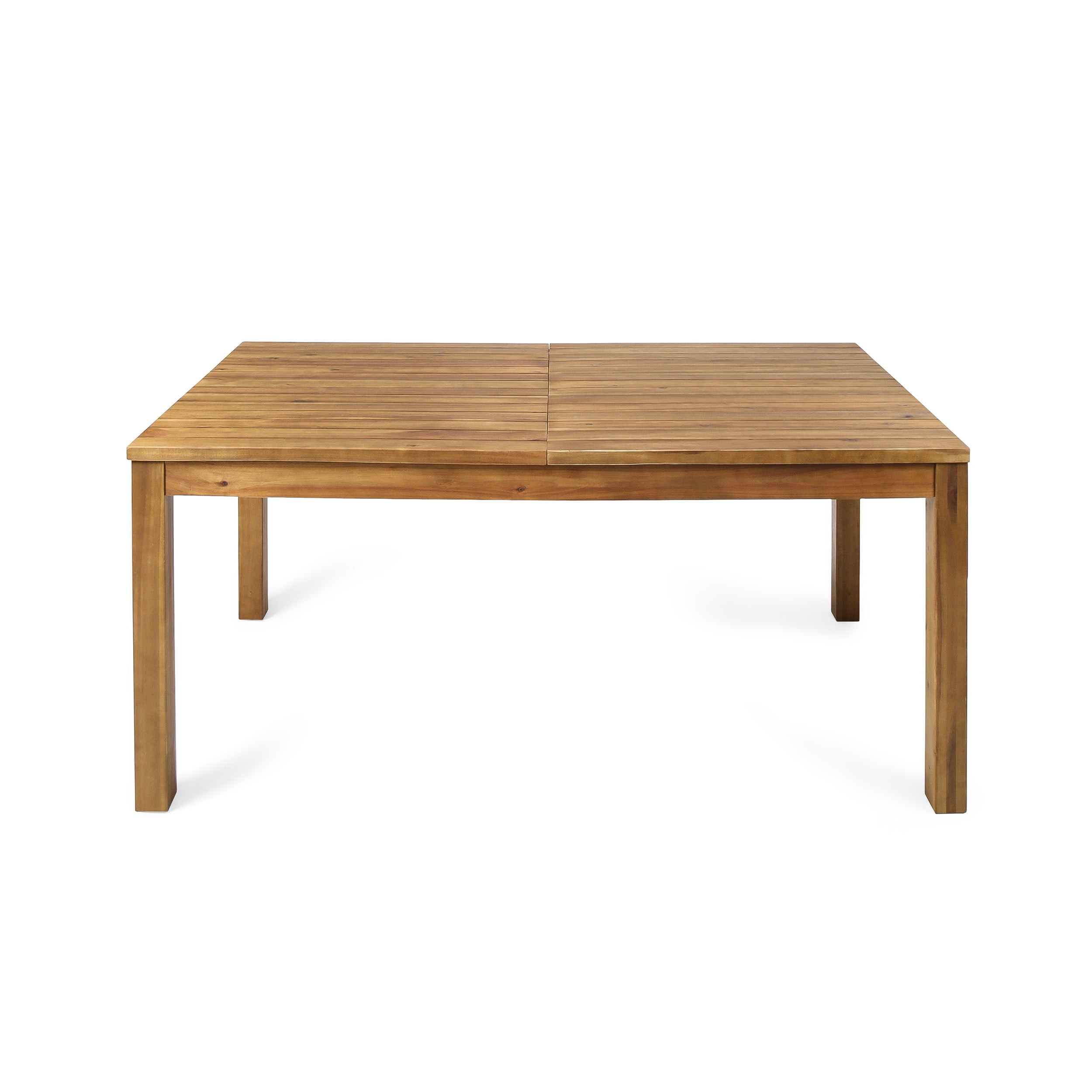 Outdoor Expandable Dining Table, Retractable Acacia Wood Household Table for Patio Garden, Teak