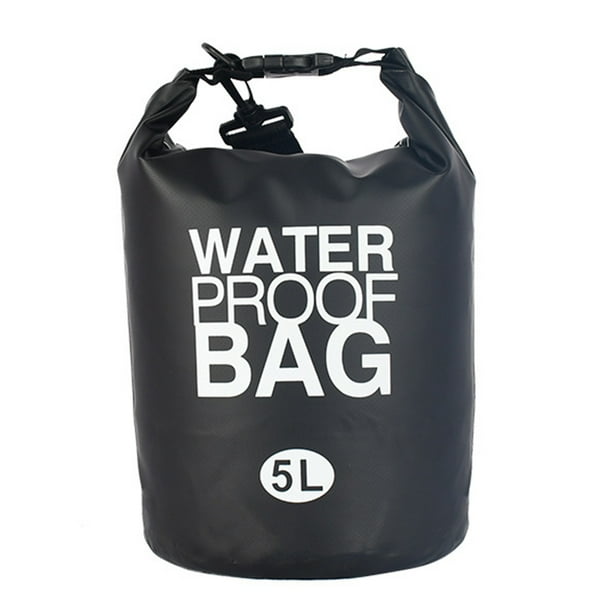 Bolsa flotante de agua de 5L/10L Bolsa de natación al aire libre de lona de PVC (Negro 5L)
