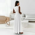 thumbnail image 2 of DHFJKG Summer Dresses Women Wedding Guest Dress Sleeveless Solid Color V Neck Belted Long Dress Comfortable Daily Wear Stylish Dresses, 2 of 7