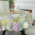 thumbnail image 3 of Eveokoki Easter Round Tablecloth 60 inch Diameter Funny Easter Rabbits Table Cloths Spill Proof Wrinkle Table Cloth for Kitchen Dining Decoration Holiday Parties, 3 of 5