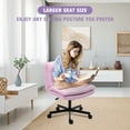 thumbnail image 6 of Criss Cross Legged Chair Ergonomic Home Office Desks Chair with Casters, Armless Wide Comfy Vanity Desk Seat Swivel Rolling Computer Chair, Adjustable Height, Rocking Function, Pink, 6 of 9