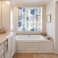 thumbnail image 3 of Blue Beige Coastal Kitchen Curtains 63 Inch Length, Summer Beach Starfish Coral Nautical Grommet Top Bedroom Living Room Curtains, Light Filtering Cafe Curtain Drapes 2 Panels Set 84''x63'', 3 of 9