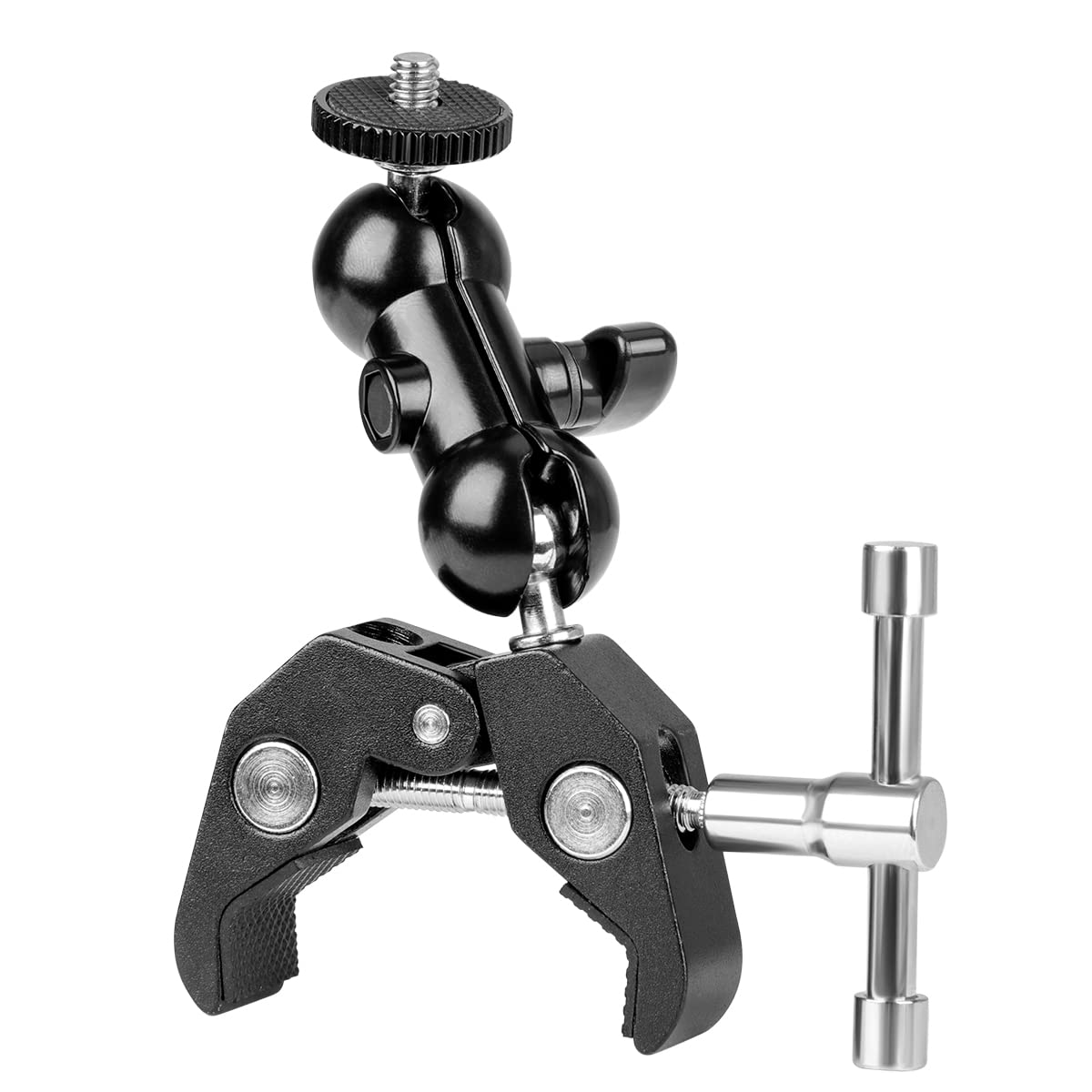 koolehaoda Double Ballhead Ball Arm Camera Clamp Mount Monitor Mount