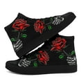 thumbnail image 3 of Coolcustomize Women's Gothic Punk Sneakers - High-Top Shoes with Red Roses & Skeletal Hands, Lace-Up Closure - All-Season Streetwear for Couples, Halloween, Concerts, Gothic Shoes, Casual Streetwear, 3 of 11