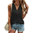 thumbnail image 2 of Yuzhih Womens Summer Tops Sleeveless V Neck Tshirts Button down Shirts Casual Fashion Blouses Tank Top, 2 of 5