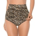 thumbnail image 4 of RELLECIGA Women's High Waist Ruched Bikini Bottom Tummy Control Swimsuit Bottom, 4 of 12
