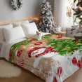 thumbnail image 2 of Throw Blanket Fleece Throw Blanket 40x50in, Winter Snowman Christmas Tree Socks Soft Lightweight Bed Blankets Xmas Ball Vintage Plank Fuzzy Couch Blankets for All Season, 2 of 8