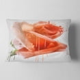 thumbnail image 2 of Designart Red Rose Painting with Splashes - Floral Throw Pillow - 12x20, 2 of 5