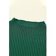 thumbnail image 5 of Versatile and Comfortable: Women's Green Short Sleeve Sweater with Ribbed Knit Texture - [ZhiHiMeRi] | (US 8-10)M,Blackish Green, 5 of 12