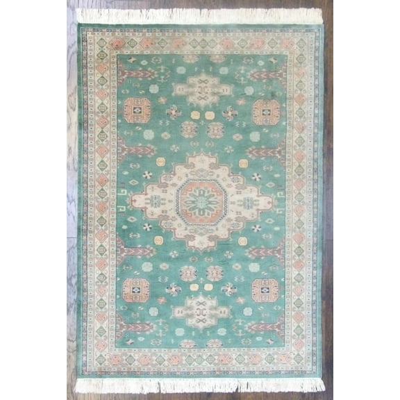 Wahi Rugs Hand Knotted Silky Fine Tabriz 4'0"x6'0" -w629