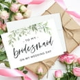 thumbnail image 4 of Koyal Wholesale Wedding Day Gift Cards Set with Envelopes Set of 8 Greenery Leaves To My Bridesmaid On My Wedding Day, 4 of 5