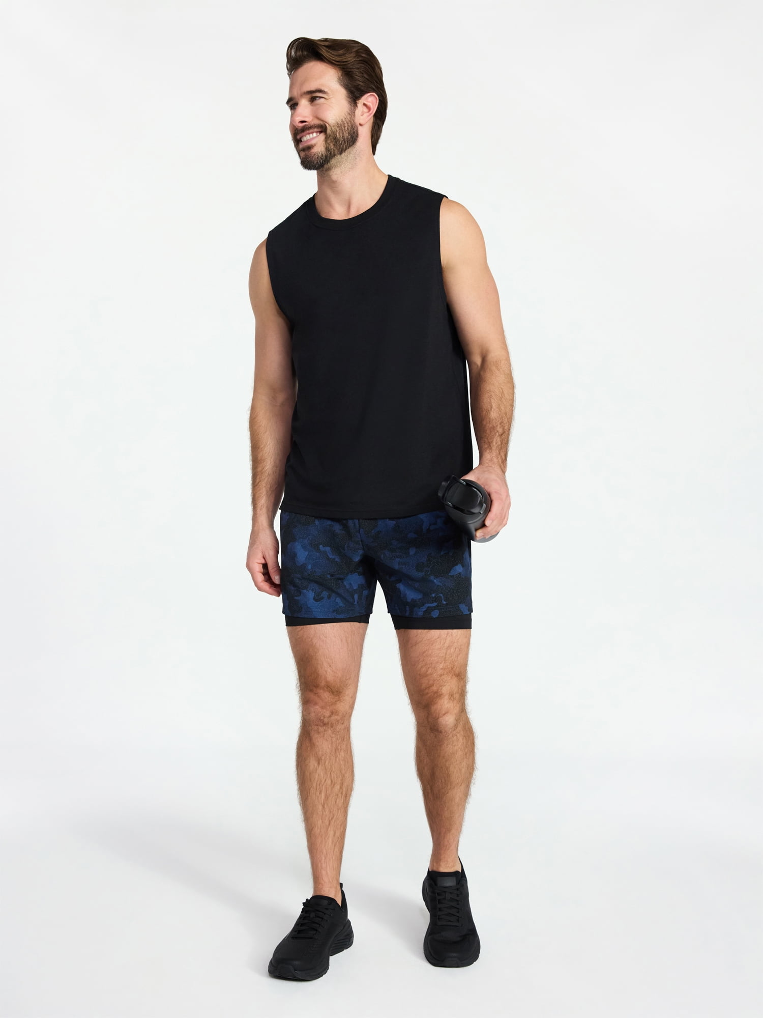 Athletic Works Men's and Big Men's 2 in 1 Gym Shorts with Liner, 6" & 8" Inseams, Sizes S-3XL