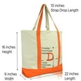 thumbnail image 2 of DALIX Initial Tote Bag Personalized Monogram Orange Zippered Top Letter - D, 2 of 6