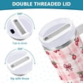 thumbnail image 5 of Pink Cherry and Bow Pattern 40 oz Tumbler with Handle Straw Lid | Insulated Cup Reusable Stainless Steel Water Bottle Travel Mug Cupholder Friendly | Gifts for Women Men Him Her | Trek Colle, 5 of 6