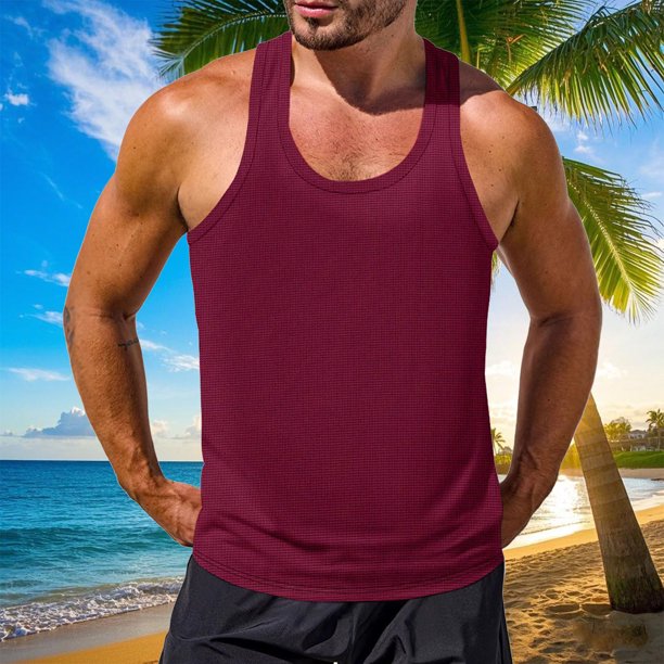 Camiseta sin mangas con cuello en V para hombre, informal, de verano, para fitness, ejercicio, correr, entrenamiento, chaleco de poliéster.