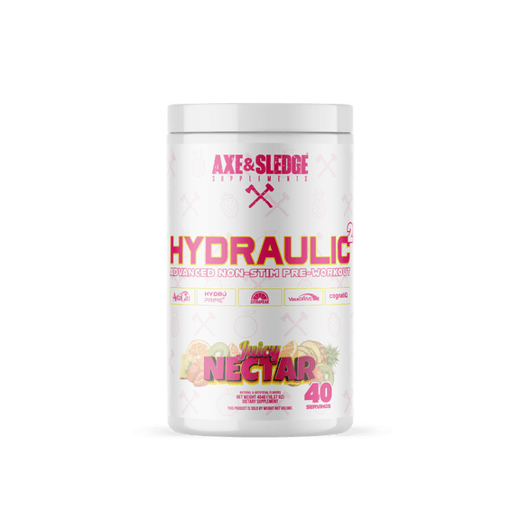 Axe & Sledge Hydraulic Stim-Free Pre-Workout Powder for Men & Women | Performance, Stamina, Focus, Pumps | L-Citrulline, Beta Alanine, Creatine, Caffeine-Free, Juicy Nectar