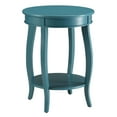 thumbnail image 3 of Hassch Modern 2-Tier Round End Table, 18" Wood Accent Table with Open Shelf and Stylish Cabriole Legs, Teal Finish, 3 of 8