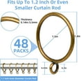 thumbnail image 2 of 48 Pack Curtain Rings with Eyelets, 1.5 Inch I D Metal Drapery Ring for Pinch Pleat Curtains, Drape Ring, Fits Up to 1.2 in Rod (Antique Bronze), 2 of 7