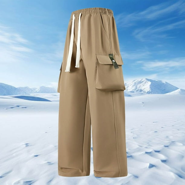 Ceisia Men's Gift Wide-Leg Capri Pants with Color-Block Cargo Pockets & Long Drawstrings - Street Style Casual Multi-Color