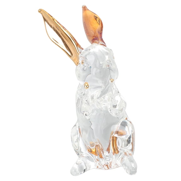 Glass Figurine Easter Bunny Collectible Spring Decoration Glass Animal Art Home Decor