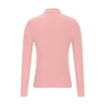 thumbnail image 5 of Htigea Turtleneck Sweater for Women Ribbed Long Sleeve Stretch Base Layer Top Slim Fit Knitted Pullover to Wear with Coat Pink S, 5 of 8