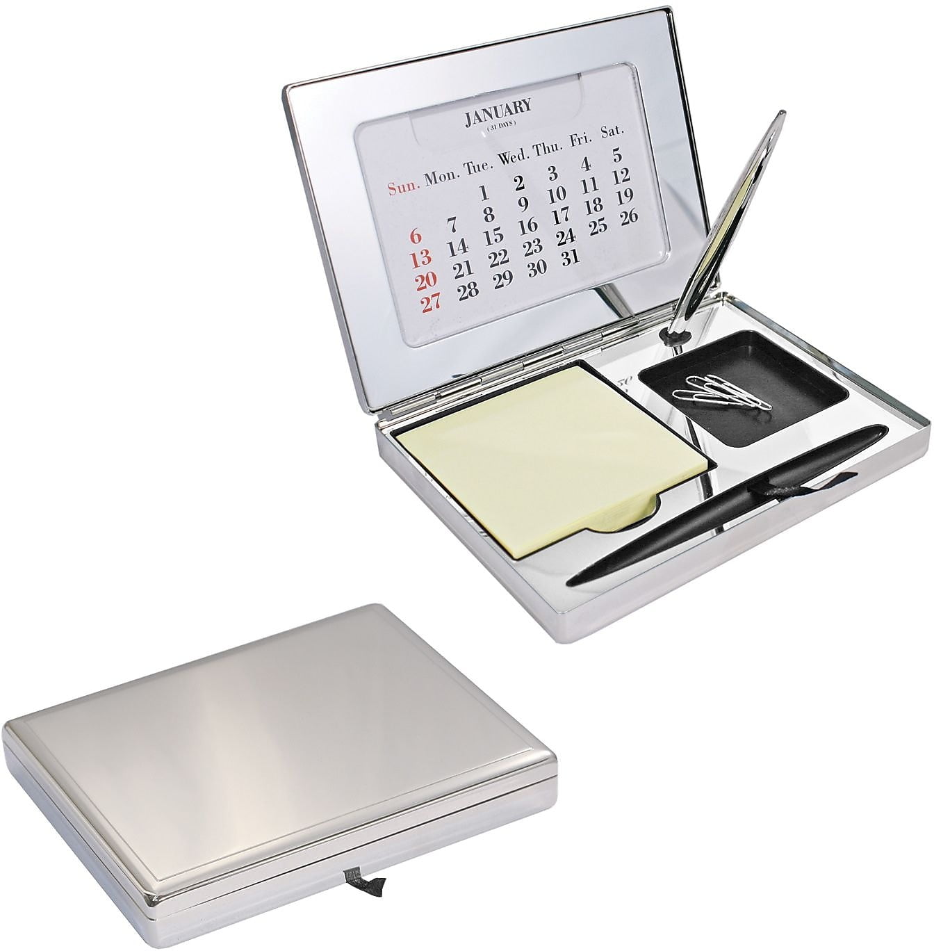 silver desk organizer