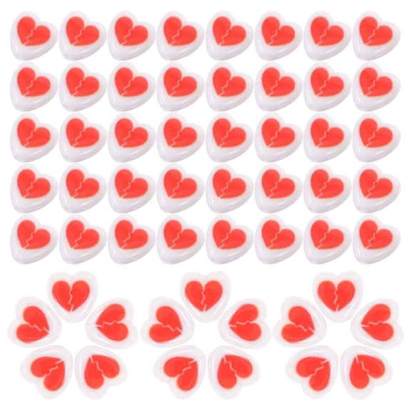WRITWAA 100 Pieces Red Acrylic Heart Beads for Jewelry Making Craft Supplies Accessories