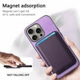 thumbnail image 6 of Allytech 2 in 1 Detachable Wallet Case for iPhone 12, [Thin & Light] [Compatible with MagSafe] Luxury PU Leather Card Holder Soft Bumper Shockproof Anti-Scratch Magnetic Case, Purple, 6 of 11