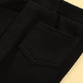 thumbnail image 6 of JUNWELL Toddler Baby Girls Leggings Rib Knit Bottom Pants with Pocket Fall Winter Warm Clothes Black 5-6 Years, 6 of 7