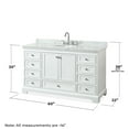 thumbnail image 2 of Wyndham Collection Wcs202060scmunomed Deborah 60" Free Standing Single Vanity Set - White, 2 of 7