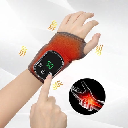 Wrist Heating Pad, Rechargeable Electric Heating Warp, Portable Heat Pad Settings for Arm Elbow Shoulder Knee Ankle Hip Leg Neck and Hand, Wearable Heated Brace Extra Long Heating Strap Wrap, Grey
