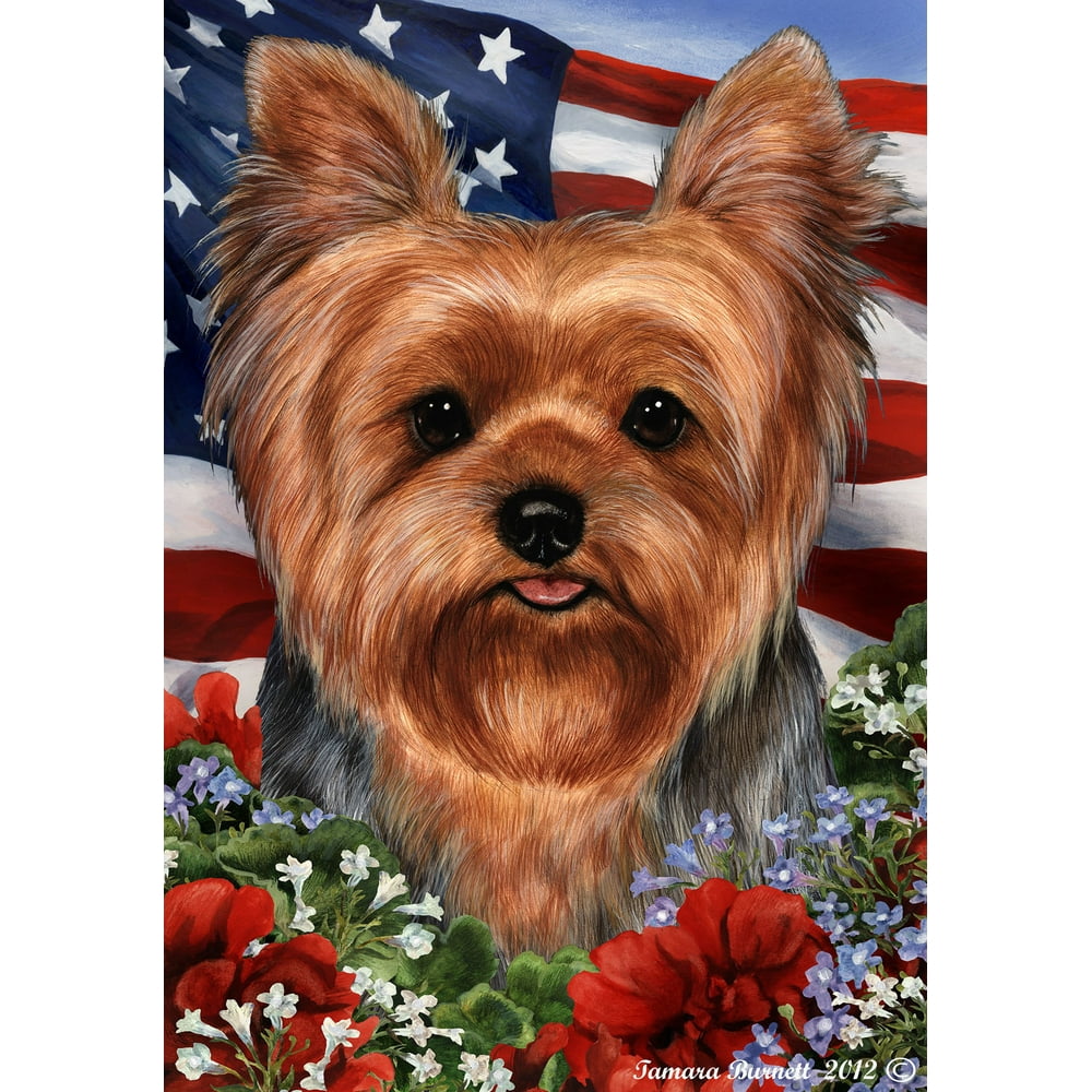 Yorkie Puppy Cut - Best of Breed Patriotic I Garden Flags - Walmart.com ...