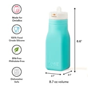 Omie OmieBox Reusable Silicone Water Bottle - 8.7 oz, Straw Top, BPA-Free & Phthalate-Free, Leak-Proof (Teal) (OmieBox Sold Separately) by OmieLife