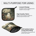 thumbnail image 3 of Yayeee Oven Mitts and Pot Holder Set of 2 Heat Resistant Kitchen Gloves Baking Hot Pad, Ghost in Strawberry Fields, 3 of 5
