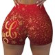 thumbnail image 2 of Balery Merry Christmas Pantalones cortos de entrenamiento estampados para mujer, sin costuras, ajustados, para gimnasio, yoga, correr, deportes, ejercicio activo, fitness.-X-Large, 2 of 8