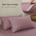 thumbnail image 6 of Simple&Opulence 100% Linen Sheet Set-Pure Linen Bedding Sheet-4 Pieces (1 Flat Sheet,1 Fitted Sheet,2 Pillowcase)-Embroidery Collection,Soft & Cozy,Cooling Bedding- Full Size, Purple, 6 of 9