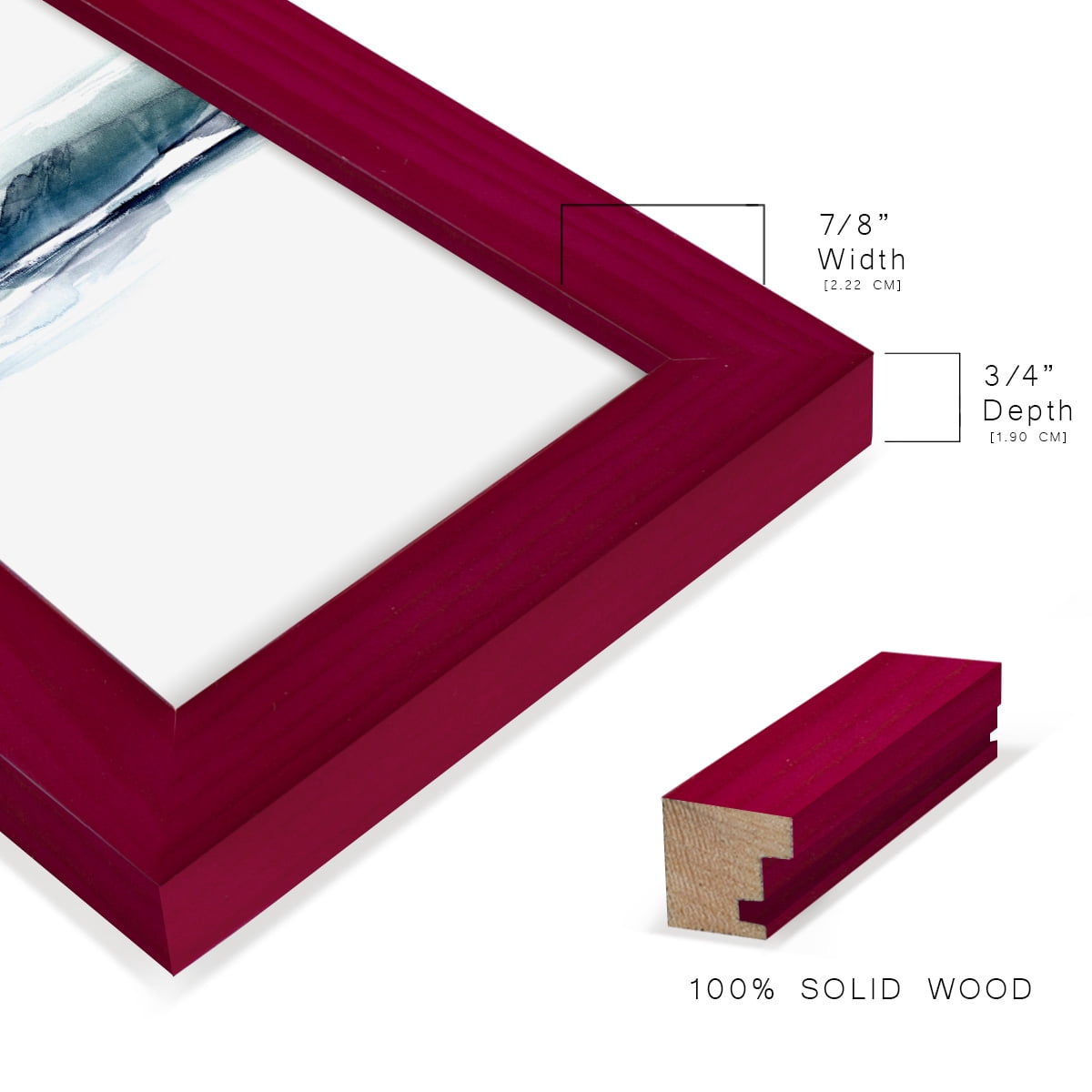 Stark Horizon I - Framed Print w/glass - Cherry Red