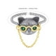 thumbnail image 4 of Cadena Ajustable Anillo de Gato Gafas Estilo Vintage Distress S925 Anillo de Plata, 4 of 8