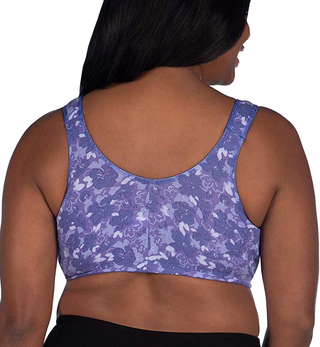 Leading Lady The Meryl Cotton Front Opening Wirefree Leisure Bra - Black