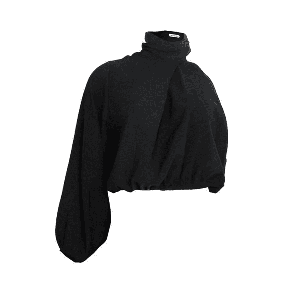 Blusa manga asimétrica Romanza J&B color negro para mujer
