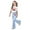 Light Blue#9527, variant on BOOMNY Toddler Baby Girls Outfit Set Short Sleeve Casual Cherry Graphic Shirts Flared Pants Cozy Clothes Set for Children