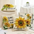 thumbnail image 6 of Sunflower Sunshine Decorative Throw Pillow Cover, Summer Home Sweet Home Blessed Porch Patio Outdoor Pillowcase, Spring Bumble Bee Flower Farmhouse Couch Cushion Case Decor, 18 x 18inch, 6 of 7