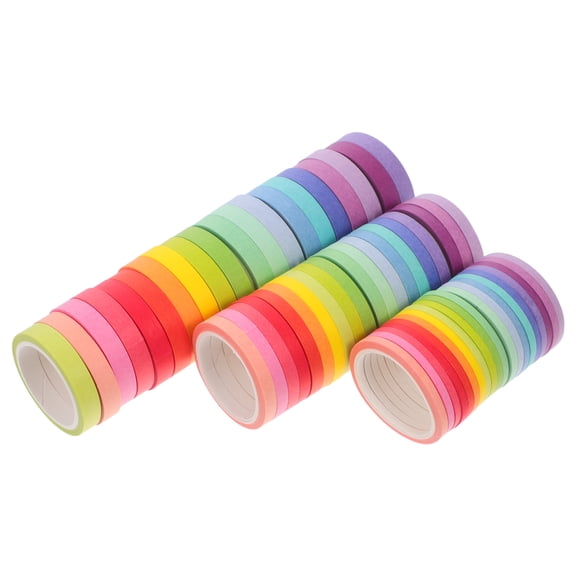 OUNONA Washi Tape Set 60 Rolls Assorted Colors Thin Decorative Tape for Crafts, Scrapbooking, Painting, Projects and More