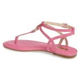 thumbnail image 2 of Louise Et Cie Albaran Flamingo Smooth Calf Open Toe Thong Flat Buckle Sandals (Flamingo Smooth Calf, 6.5), 2 of 6