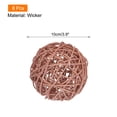 thumbnail image 2 of Unique Bargains 8 Pcs Wicker Rattan Balls 3.9 Inch Rattan Decorative Balls for Vase Fillers Craft Home Decor Brown, 2 of 5
