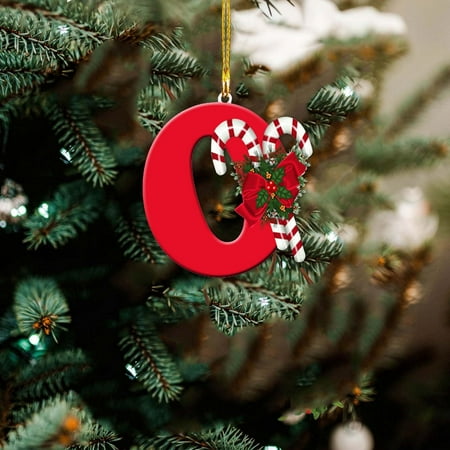 

New Christmas Pendant Acrylic 26 Letter Pendant Hanging Christmas Tree Ornament Hanging Stained Glass Birds Figurine Small Car Swinging Pendant Wreaths for Decorating Christmas Ornament Stand 10