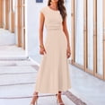 thumbnail image 2 of RFQWOVSR Women's Casual Knit Short Sleeve Crop Top High Waist Midi Skirt 2 Piece Set Elegant Summer Dress Outfit M, 2 of 5